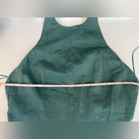 Abercrombie & Fitch Teal Premium Linen High-Neck Maxi Dress - Picture 8 of 8